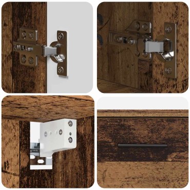 vidaXL Σετ Επίπλων Μπάνιου 2 τεμ. Παλιό Ξύλο 76,5x35x64 εκ