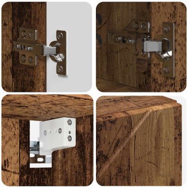 vidaXL Σετ Επίπλων Μπάνιου 5 τεμ. Παλιό Ξύλο 35x30x192 εκ