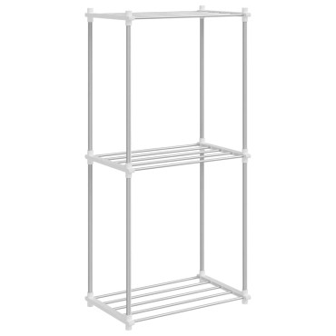 vidaXL Τούβλο Ράφι με αποθήκευση Λευκό 42,5x27x91,5cm Αλουμίνιο