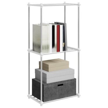 vidaXL Τούβλο Ράφι με αποθήκευση Λευκό 42,5x27x91,5cm Αλουμίνιο