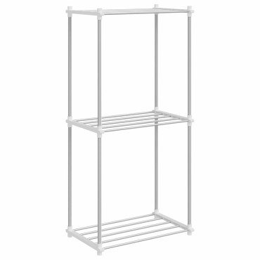 vidaXL Τούβλο Ράφι με αποθήκευση Λευκό 42,5x27x91,5cm Αλουμίνιο