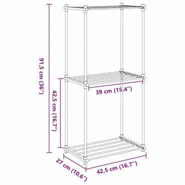 vidaXL Τούβλο Ράφι με αποθήκευση Λευκό 42,5x27x91,5cm Αλουμίνιο