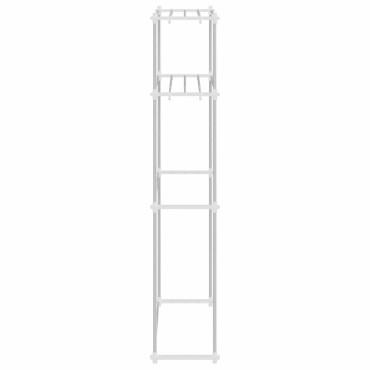 vidaXL Ράφια πλυντηρίου ρούχων Λευκό 70x27x136cm Αλουμίνιο 1 τεμ.