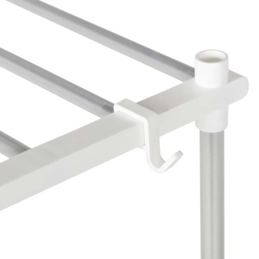 vidaXL Ράφια πλυντηρίου ρούχων Λευκό 70x27x136cm Αλουμίνιο 1 τεμ.