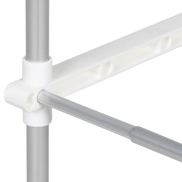 vidaXL Ράφια πλυντηρίου ρούχων Λευκό 70x27x136cm Αλουμίνιο 1 τεμ.