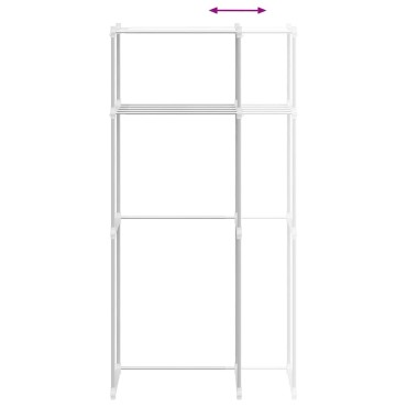vidaXL Ράφια πλυντηρίου ρούχων Λευκό 70x27x136cm Αλουμίνιο 1 τεμ.