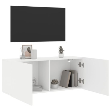 vidaXL Ντουλάπι Τοίχου Τηλεόρασης Λευκό 100x30x41cm