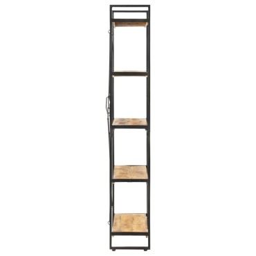 vidaXL Βιβλιοθήκη με 5 Επίπεδα 90x30x180cm από Μασίφ Ξύλο Μάνγκο 1 τεμ.