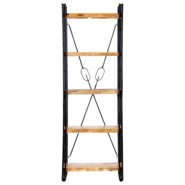 vidaXL Βιβλιοθήκη με 5 Επίπεδα 60x30x180cm Μασίφ Ξύλο Μάνγκο 1 τεμ.