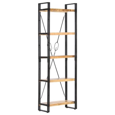vidaXL Βιβλιοθήκη με 5 Επίπεδα 60x30x180cm Μασίφ Ξύλο Μάνγκο 1 τεμ.