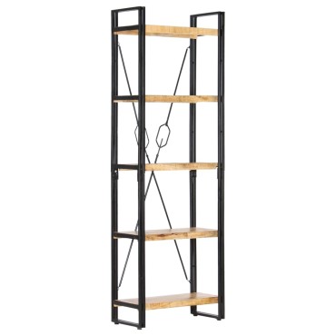 vidaXL Βιβλιοθήκη με 5 Επίπεδα 60x30x180cm Μασίφ Ξύλο Μάνγκο 1 τεμ.