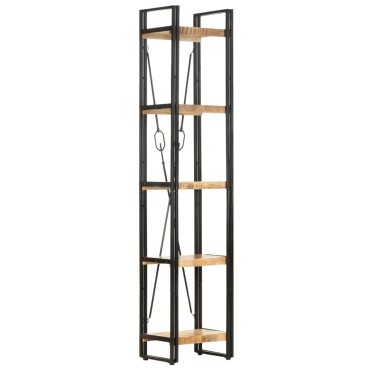 vidaXL Βιβλιοθήκη με 5 Επίπεδα 40x30x180cm από Μασίφ Ξύλο Μάνγκο 1 τεμ.
