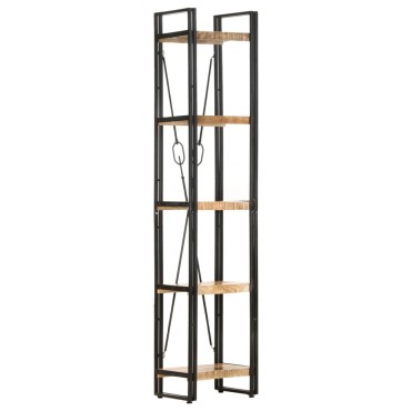 vidaXL Βιβλιοθήκη με 5 Επίπεδα 40x30x180cm από Μασίφ Ξύλο Μάνγκο 1 τεμ.