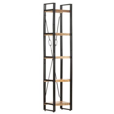 vidaXL Βιβλιοθήκη με 5 Επίπεδα 40x30x180cm από Μασίφ Ξύλο Μάνγκο 1 τεμ.
