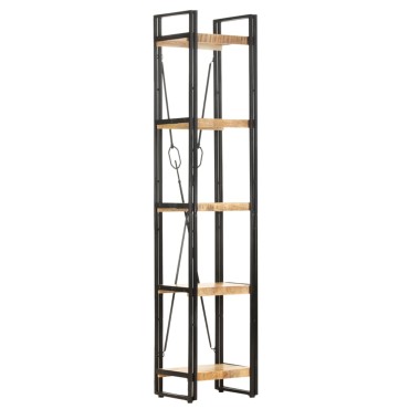 vidaXL Βιβλιοθήκη με 5 Επίπεδα 40x30x180cm από Μασίφ Ξύλο Μάνγκο 1 τεμ.