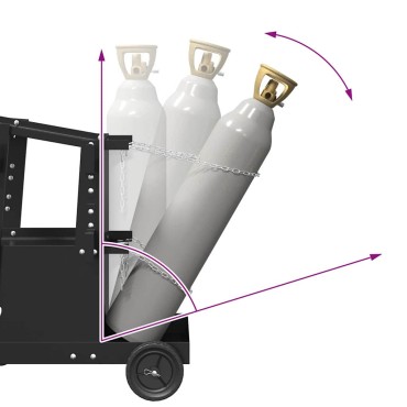 vidaXL Καρότσι συγκόλλησης Μαύρο 91 x 47 x 96 εκ Ατσάλι
