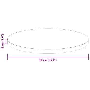 vidaXL Καπάκι τραπεζιού 90x4cm Γύρος Στερεό Ξύλο Δρυός