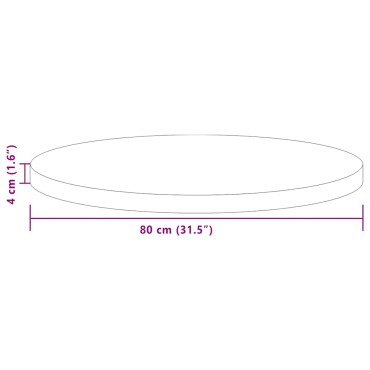 vidaXL Καπάκι τραπεζιού 80x4cm Γύρος Στερεό Ξύλο Δρυός