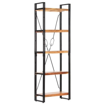 vidaXL Βιβλιοθήκη με 5 Επίπεδα 60x30x180cm Μασίφ Ξύλο Ακακίας 1 τεμ.