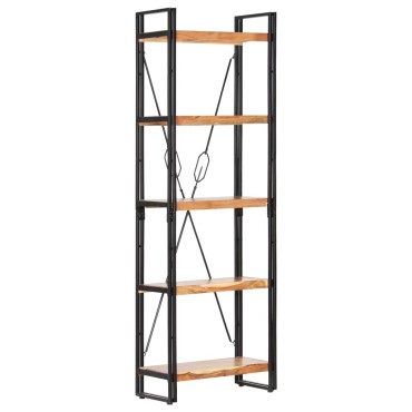 vidaXL Βιβλιοθήκη με 5 Επίπεδα 60x30x180cm Μασίφ Ξύλο Ακακίας 1 τεμ.
