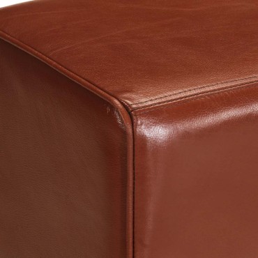 vidaXL Πάγκος Turnbock Vintage με Λαβές από Γνήσιο Δέρμα Κατσίκας 135x25x55cm 1 τεμ.