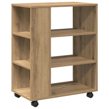 vidaXL Ντουλάπι Τροχήλατο Αρτισιανή Δρυς 60x35x75cm Επεξεργ. Ξύλο 1 τεμ.