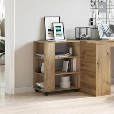 vidaXL Ντουλάπι Τροχήλατο Αρτισιανή Δρυς 60x35x75cm Επεξεργ. Ξύλο 1 τεμ.