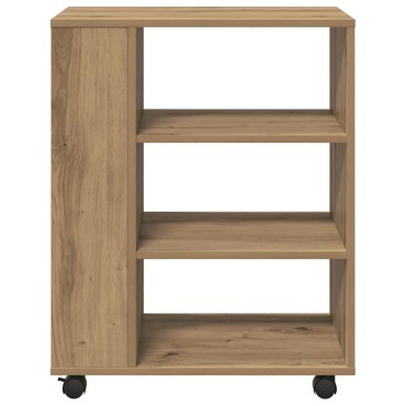 vidaXL Ντουλάπι Τροχήλατο Αρτισιανή Δρυς 60x35x75cm Επεξεργ. Ξύλο 1 τεμ.
