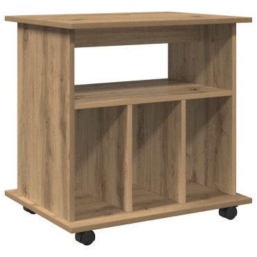 vidaXL Ντουλάπι Τροχήλατο Αρτισιανή Δρυς 60x45x60cm Επεξεργ. Ξύλο 1 τεμ.