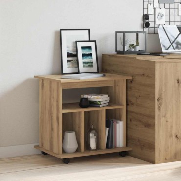 vidaXL Ντουλάπι Τροχήλατο Αρτισιανή Δρυς 60x45x60cm Επεξεργ. Ξύλο 1 τεμ.