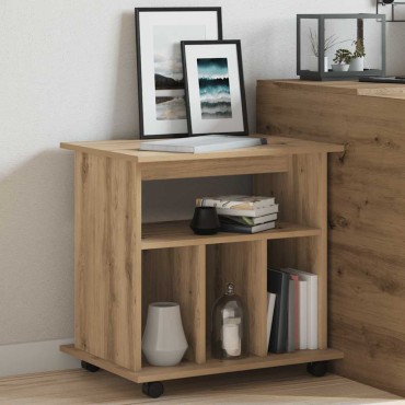 vidaXL Ντουλάπι Τροχήλατο Αρτισιανή Δρυς 60x45x60cm Επεξεργ. Ξύλο 1 τεμ.