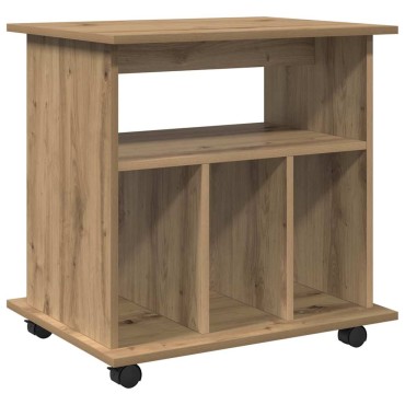 vidaXL Ντουλάπι Τροχήλατο Αρτισιανή Δρυς 60x45x60cm Επεξεργ. Ξύλο 1 τεμ.