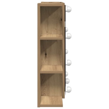 vidaXL Ντουλάπι καθρέφτη με LED Artisan Oak 70x16,5x60cm 1 τεμ.