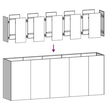 vidaXL Ζαρντινιέρα 200x40x80 εκ. από Ανοξείδωτο Ατσάλι