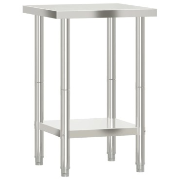 vidaXL Πάγκος Εργασίας Κουζίνας 55x55x85 εκ. από Ανοξείδωτο Ατσάλι