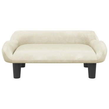 vidaXL Καναπές Παιδικός κρεμ 70x40x24cm από Βελούδο 1 τεμ.