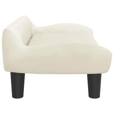 vidaXL Καναπές Παιδικός κρεμ 70x40x24cm από Βελούδο 1 τεμ.