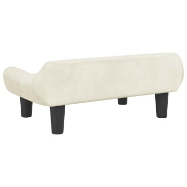 vidaXL Καναπές Παιδικός κρεμ 70x40x24cm από Βελούδο 1 τεμ.