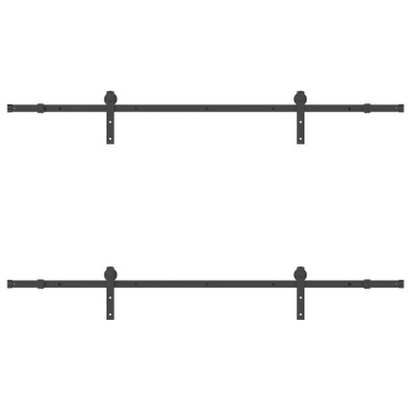 vidaXL Μηχανισμός Συρόμενης Μεσόπορτας Μαύρος 213,5 εκ. Ατσάλινος