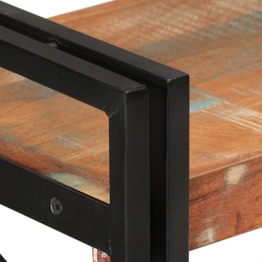 vidaXL Βιβλιοθήκη 3 Επίπεδα 77x30x80cm Μασίφ Ανακυκλωμένο Ξύλο/Σίδηρος 1 τεμ.
