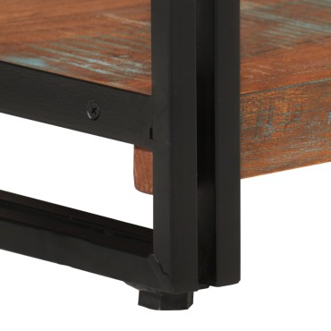 vidaXL Βιβλιοθήκη 3 Επίπεδα 77x30x80cm Μασίφ Ανακυκλωμένο Ξύλο/Σίδηρος 1 τεμ.
