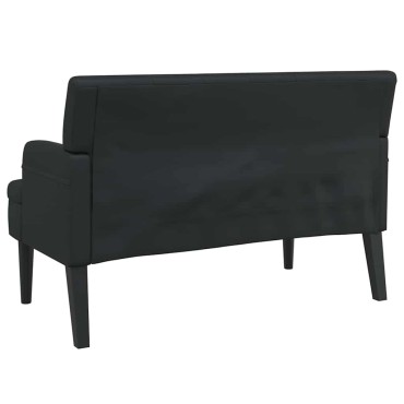 vidaXL Πάγκος με Πλάτη Μαύρο 112x65,5x75cm από Συνθετικό Δέρμα 1 τεμ.