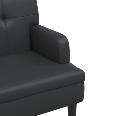 vidaXL Πάγκος με Πλάτη Μαύρο 112x65,5x75cm από Συνθετικό Δέρμα 1 τεμ.