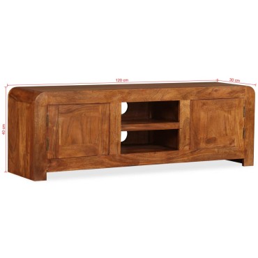 vidaXL Έπιπλο Τηλεόρασης 120x30x40cm Μασίφ Ξύλο με Μελί Φινίρισμα