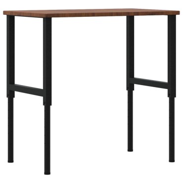 vidaXL Πάγκος Εργασίας Ορθογώνιος 100x60x(71,5-98) εκ Μασίφ Ξύλο Δρυός