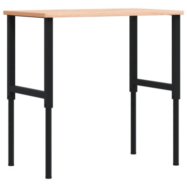 vidaXL Πάγκος Εργασίας Ορθογώνιος 100x60x(71,5-98) εκ Μασίφ Ξύλο Οξιάς