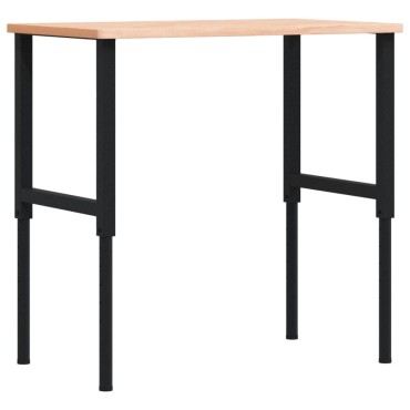 vidaXL Πάγκος Εργασίας Ορθογώνιος 100x60x(71,5-98) εκ Μασίφ Ξύλο Οξιάς