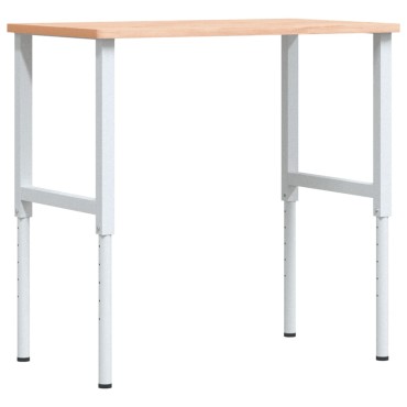 vidaXL Πάγκος Εργασίας Ορθογώνιος 100x60x(71,5-98) εκ Μασίφ Ξύλο Οξιάς