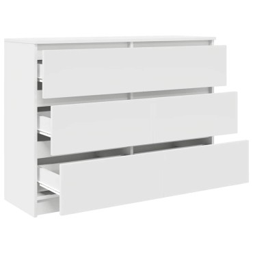 vidaXL Sideboard Λευκό 100x35x76cm Κατασκευασμένο ξύλο 1 τεμ.