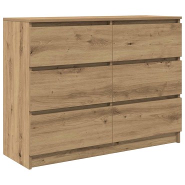 vidaXL Sideboard Artisan Oak 100x35x76cm Κατασκευασμένο ξύλο 1 τεμ.